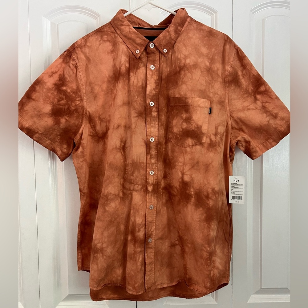 HUF Men's Button Up Shirt BOWREY - Canyon Sunset Large NWT